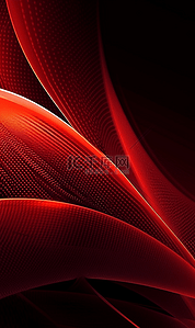 红色质感简约背景图片_简约红色流畅线条质感科技感背景