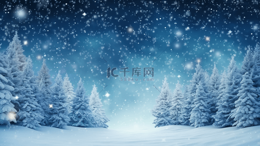 下雪背景图片_冬季雪地松树林下雪背景4