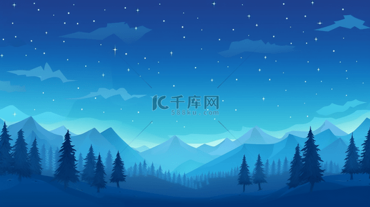 甘孜美景背景图片_蓝色夜景山峰背景7