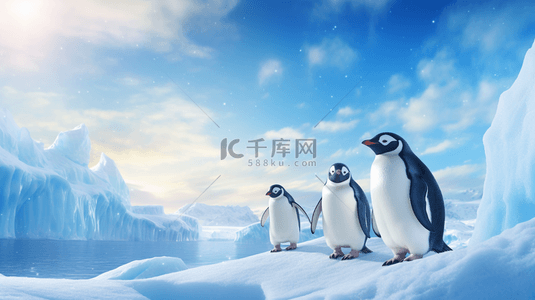 南极鳕鱼背景图片_冬季南极企鹅动物背景29