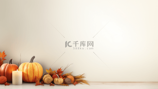 的感恩节背景图片_南瓜蔬果美食装饰的感恩节背景7