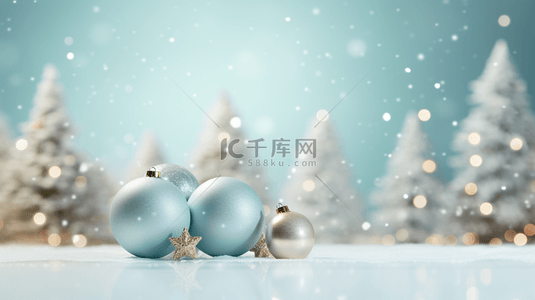 圣诞树雪花装饰背景图片_星光闪亮的C4D圣诞节装饰背景13