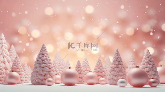 星光圣诞树背景图片_星光闪亮的C4D圣诞节装饰背景4