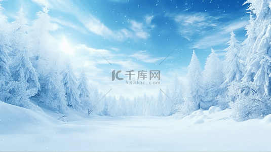 松背景图片_冬季雪地松树林下雪背景5