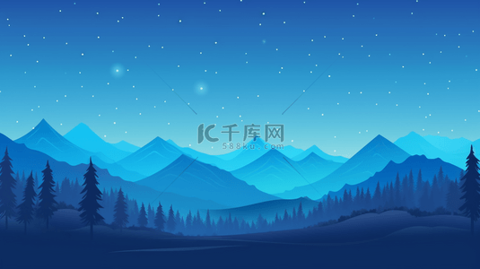 甘孜美景背景图片_蓝色夜景山峰背景13