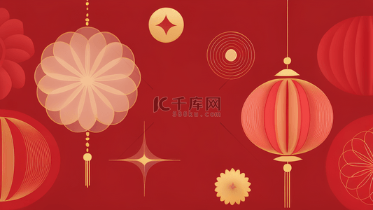 中国风红色新年通用底纹背景8