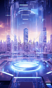 科幻城市背景图片_超现实主义科幻城市场景