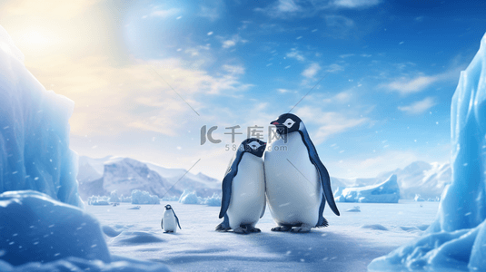 冬季动物背景图片_冬季南极企鹅动物背景27