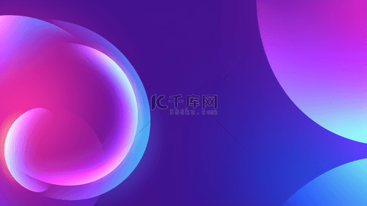 紫色渐变酷炫彩色圆抽象几何双十一电商