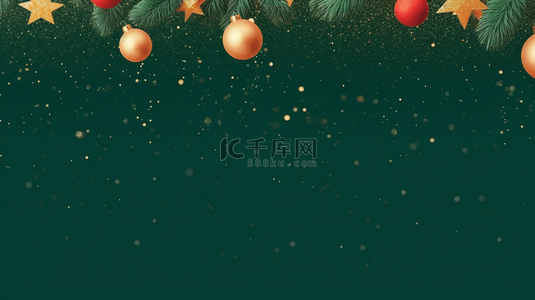 绿色圣诞装饰简约背景5