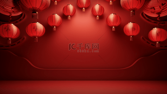 装饰中国背景图片_中国红灯笼装饰迎春背景2