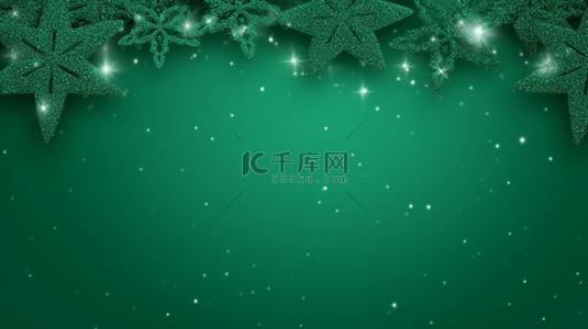 圣诞节边框纹理背景图片_绿色简约雪花边框背景29