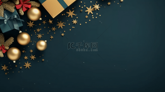 金色数字背景图片_圣诞节装饰边框背景24