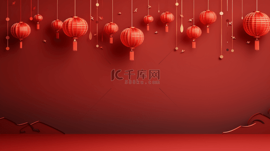 中国红灯笼装饰迎春背景5