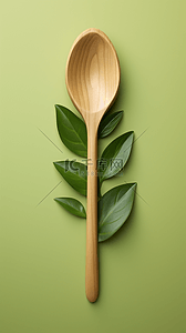 北斗勺子背景图片_双十一木勺木叉餐具电商促销背景