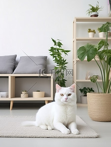 可爱的猫背景图片_可爱的猫咪家居客厅8