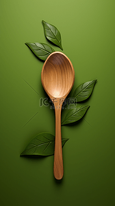 餐饮盘子背景图片_双十一木勺木叉餐具电商促销背景
