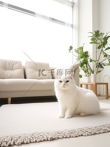 可爱的宠物背景图片_可爱的猫咪家居客厅4