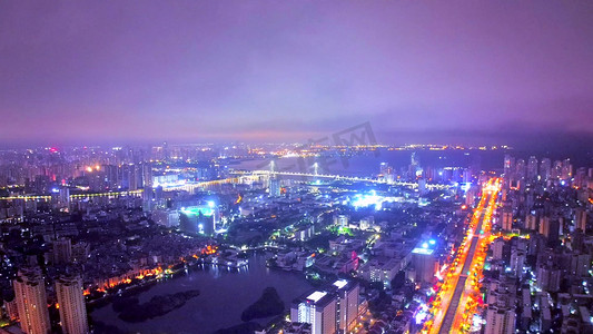 世纪大桥摄影照片_海南海口日落黄昏火烧云7
