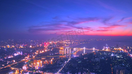 世纪大桥摄影照片_海南海口日落黄昏火烧云14