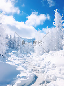 雪景晶莹剔透雪山冬天2