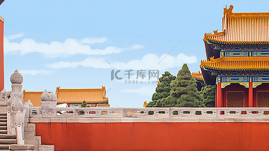 北京故宫背景图片_北京古建筑红墙背景17