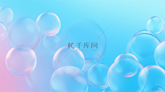 蓝色清新纹理背景图片_透明彩色泡泡创意背景10