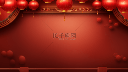 中国红喜庆灯笼装饰简约背景19
