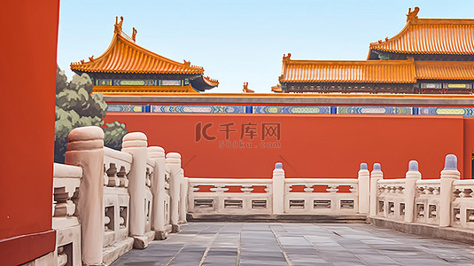 北京古建筑红墙背景6
