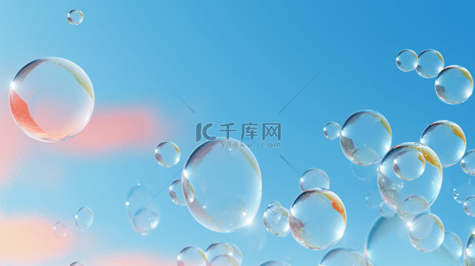 透明彩色泡泡创意背景5