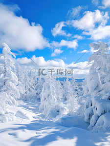 冬天背景图片_雪景晶莹剔透雪山冬天11