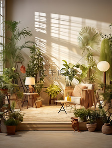 客厅装饰植物家居背景19