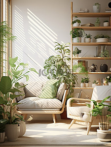 装饰植物背景图片_客厅装饰植物家居背景15