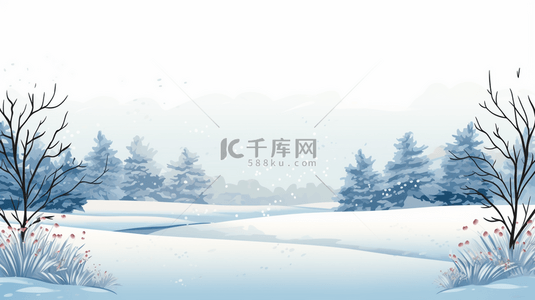 建筑简约唯美背景背景图片_冰天雪地田野雪景唯美背景12