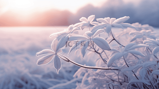 霜降背景图片_白色霜降植物背景14