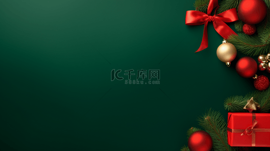 圣诞节礼物盒子背景图片_绿色圣诞节唯美创意背景5