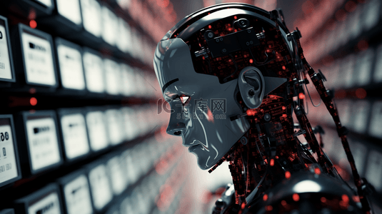 科技蓝色机器人背景图片_现代科技感机器人背景3