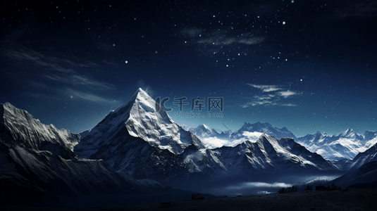 雪山蓝色背景图片_蓝色现代感高山背景1