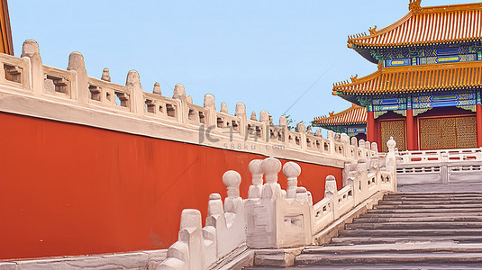 北京古建筑红墙背景8