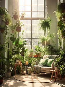 装饰植物背景图片_客厅装饰植物家居背景3