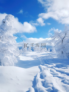 雪景晶莹剔透雪山冬天4