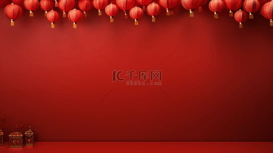 中国红喜庆灯笼装饰简约背景37