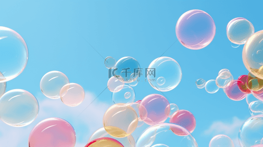 创意彩色气泡背景图片_透明彩色泡泡创意背景7