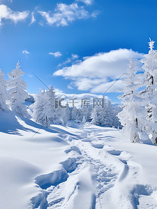 雪景晶莹剔透雪山冬天15