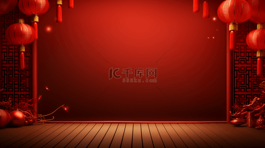 中国红喜庆灯笼装饰简约背景24