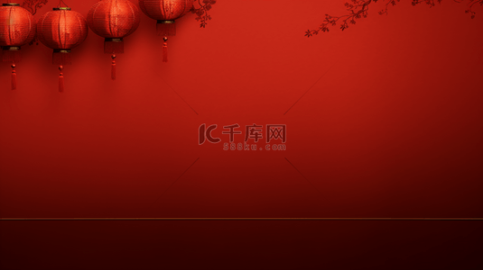 中国红喜庆灯笼装饰简约背景11