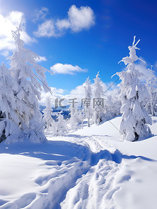 雪景晶莹剔透雪山冬天1