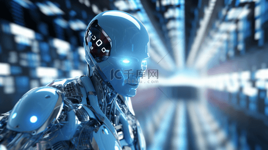 现代科技感机器人背景2