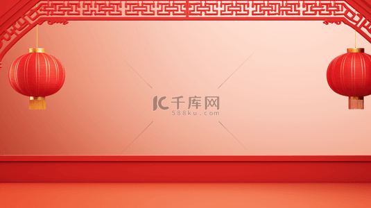中国红色古典风背景图片_红色中国风几何喜庆背景40