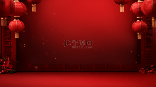 中国红灯笼装饰简约背景2